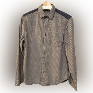 7 For All Mankind Men's Gingham Shirt with Dark Accents